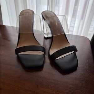 BP Black and Clear Heeled Sandals